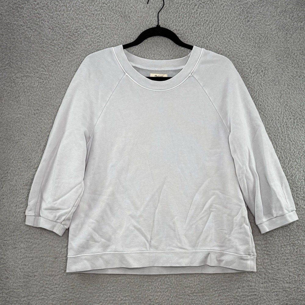 Madewell Resourced Cotton Cloudberry Sweatshirt Womens M Gray Blue Comfy Lounge